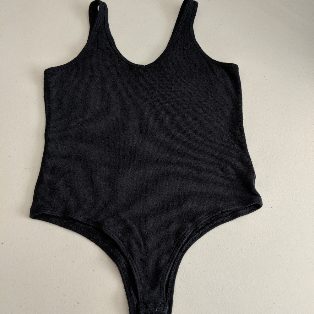 Black Bodysuit Costume Cosplay Goth Dark Academia Businesscasual Lingerie